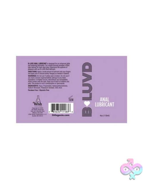 B-Luvd Anal Lubricant 4Oz - Image 2