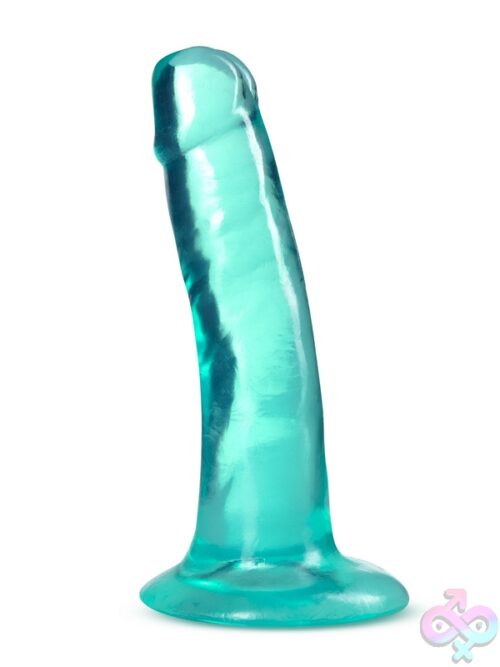 Teal Glass Dildo With Suction Cup Base — B Yours Plus Firm And Joyful By Blush