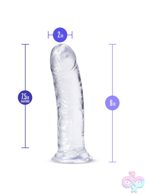 Clear Glass Dildo With Suction Cup Base — B Yours Plus Roar N Ride By Blush