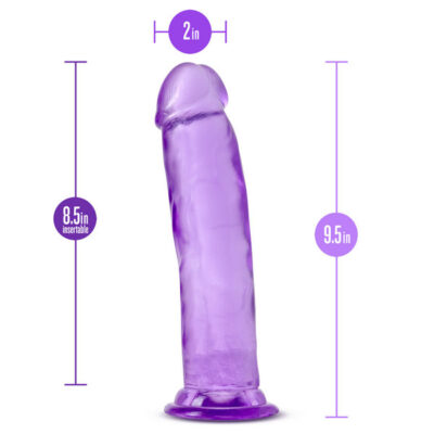 B Yours Plus Thrill N Drill Purple realistic dildo with suction cup base by Blush