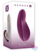 Cupped handheld vibrating couples toy in purple by Gender X