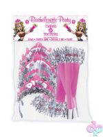 Pink tinsel bachelorette tiaras and tooters 8-pack party set by Hott Products