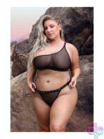 Bad Bitch One-Shoulder Bling Bralette & Panty - Image 2
