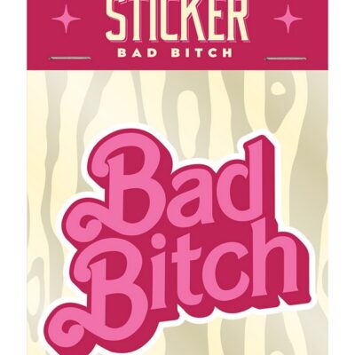 Barbie-inspired Bad Bitch pink vinyl sticker waterproof by Wood Rocket