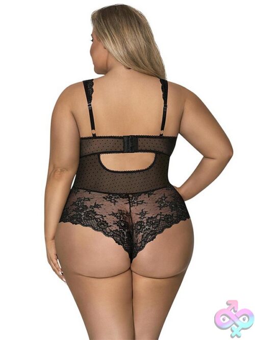Balconette Teddy With Cat Ears In Black – 2X - Image 2