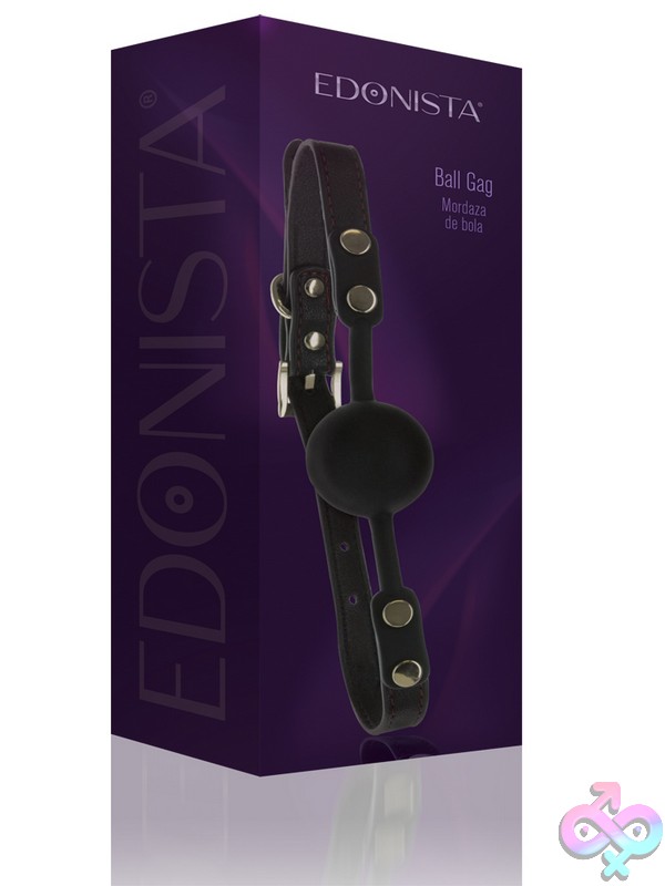 Discreet-Toys-Ball-Gag-Black-Nu-Ed-77165 Classic Black Ball Gag With Adjustable Buckle Strap By Edonista