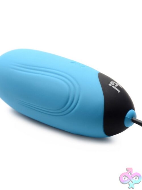 Bang! 28X Grooved Silicone Egg Vibrator – Blue - Image 3