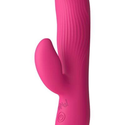 Pink Ribbed Rabbit Vibrator — Bang! Flexible Ribbed Rabbit Vibrator by XR Brands