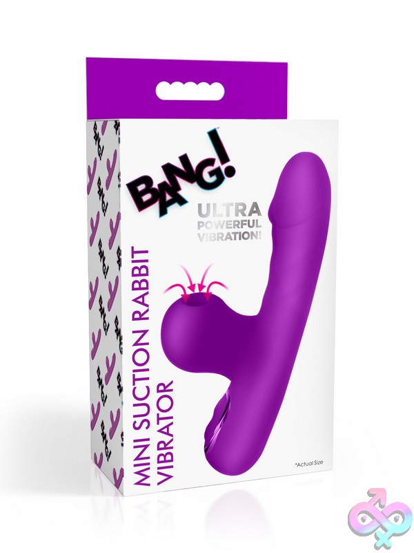 Discreet-Toys-Bang-Mini-Suction-Rabbit-Vibrator-Purple-Nu-Xr-Ah477 Bang! Mini Suction Rabbit Vibrator In Purple With Curved Suction Arm And Smooth G-Spot Shaft By Bang!