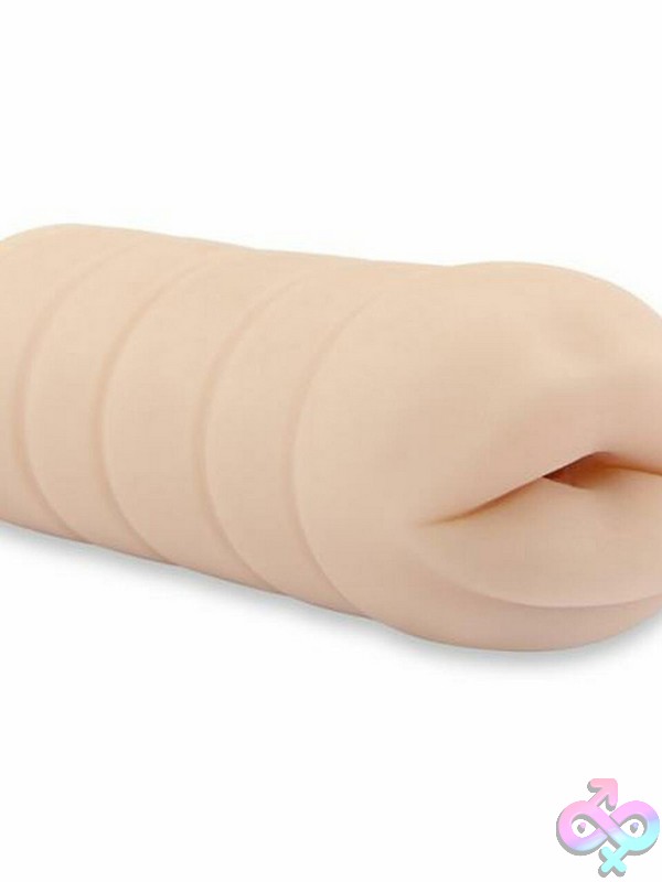 Discreet-Toys-Barely-Legal-Blow-Job-Nu-Ht-P20 Beige Realistic Mouth Masturbator In Tpe Material By Hustler Toys