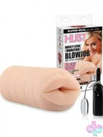 Beige vibrating blowjob masturbator with removable bullet by Hustler Toys