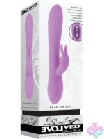 Bead The Way large rabbit vibrator in purple silicone with bead motion head by Evolved Novelties