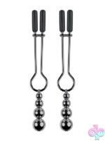 Beaded Nipple Clamps Black Chrome - Image 2