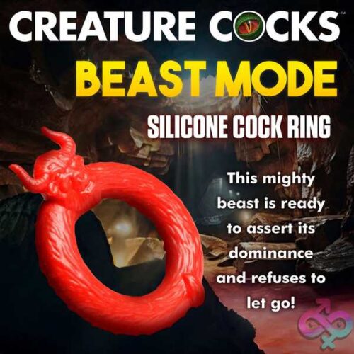 Beast Mode Silicone Cock Ring - Red - Image 6