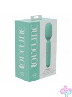 Bella 10-speed rechargeable mini wand vibrator in silicone shown in three colors green pink and purple