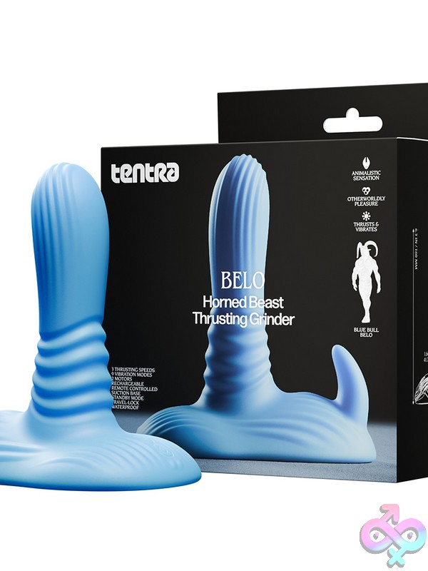 Discreet-Toys-Belo-Horned-Beast-Thrusting-Grinder-Blue-Nu-Tt-9010-12 Blue Horned Beast Thrusting Grinder With Suction Base And Remote Control By Tentra