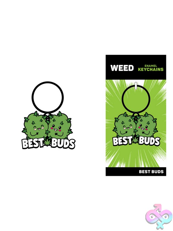 Discreet-Toys-Best-Buds-Key-Chain-Nu-Key-015 Green Enamel Best Buds Bud Buddy Keychain In Metal By Wood Rocket