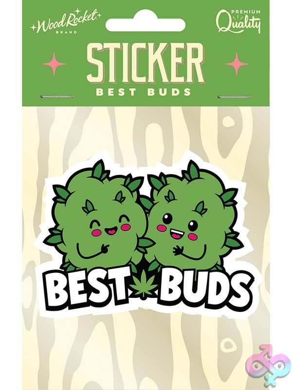 Discreet-Toys-Best-Buds-Sticker-Nu-Stw-004 Best Buds Green Waterproof Vinyl Sticker By Wood Rocket