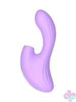 Purple tapping G-spot vibe with suction dual motors in velvety silicone by Closet Collection