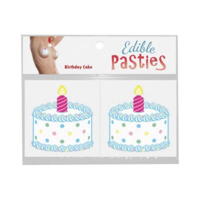 Birthday cake themed pasties in white by Kheper Games — one-size novelty lingerie accessory