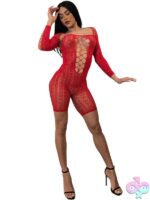 Black Pearl 2-Piece Bling Heart Lace Romper With Sleeves - Image 3