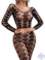 Black Pearl 2-Piece Heart Lace Crop Top With Leggings Black - Image 2