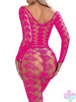 Black Pearl 2-Piece Heart Lace Crop Top With Leggings Neon Pink - Image 2