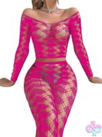 Neon Pink Heart Lace Set crop top and leggings by Black Pearl Intimates