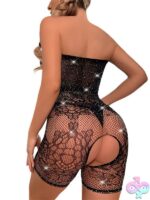 Black Pearl Bling Crotchless Romper Black - Image 5