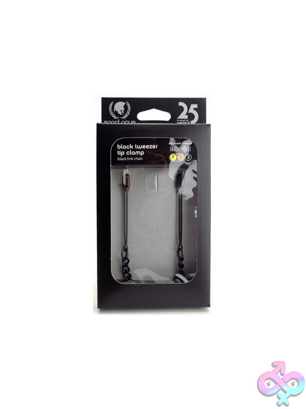 Discreet-Toys-Black-Tweezer-Clamp-W-Link-Chain-Nu-Spf-54 Adjustable Black Metal Tweezer Clamps With Link Chain By Spartacus
