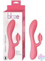 Blaze Romantic Massager mini rabbit vibrator in pink and green body-safe silicone
