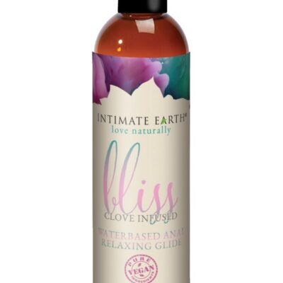 Intimate Earth Bliss Anal Relaxing Waterbased Glide 60 ml bottle with clove botanical formula by Intimate Earth