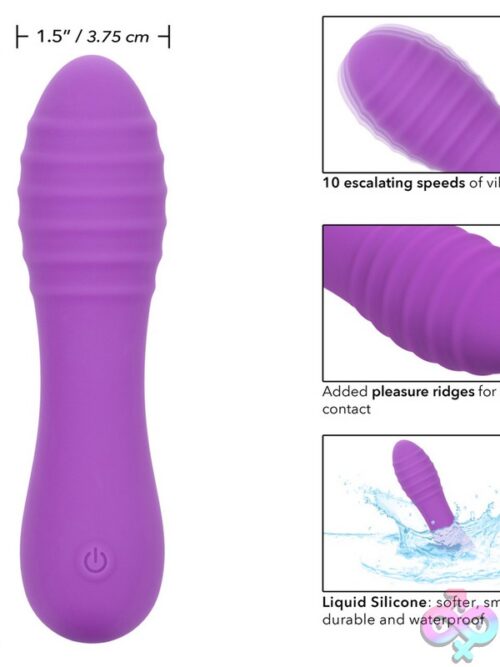 Bliss Liquid Silicone Ripple Clitoral Vibrator – Purple - Image 3