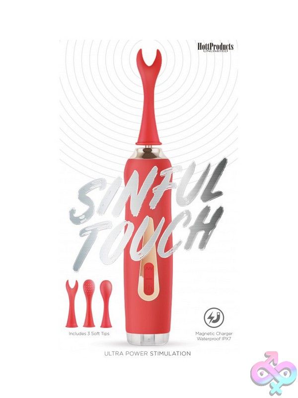 Discreet-Toys-Bliss-Sinful-Touch-Pink-Nu-Hp-3309 Sinful Touch Flexible-Tip Rechargeable Couples Vibrator In Pink By Hott Products