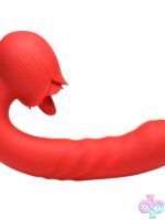 Bloomgasm Boom Bloom Thrusting & Licking Rose Vibrator – Red - Image 2