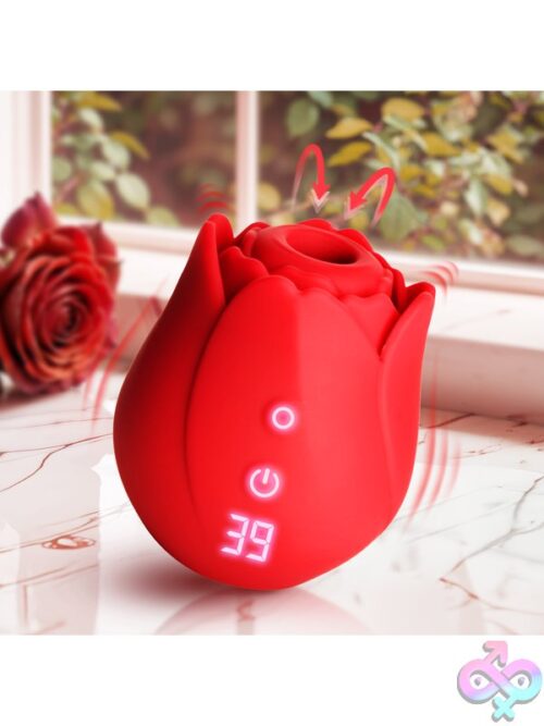 Bloomgasm Cyber Rose 9X Sucking &Amp; Vibrating Clitoral Stimulator – Red - Image 4