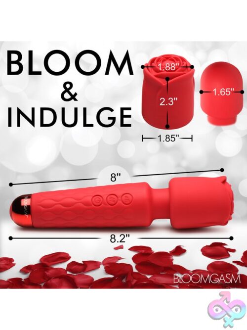 Pleasure Rose 10X Silicone Wand With Rose Attachment - Red - Image 9