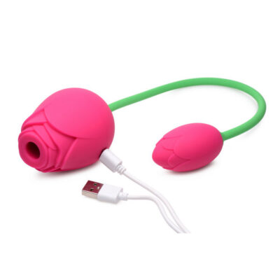Bloomgasm Rose Duet Sucking Rose and Vibrating Rosette by XR Brands in pink