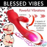 Blooming Bunny Sucking and Thrusting Silicone Rabbit Vibrator - Red - Image 2