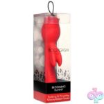 Blooming Bunny Sucking and Thrusting Silicone Rabbit Vibrator - Red