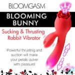 Blooming Bunny Sucking and Thrusting Silicone Rabbit Vibrator - Red - Image 4