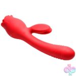 Blooming Bunny Sucking and Thrusting Silicone Rabbit Vibrator - Red - Image 6
