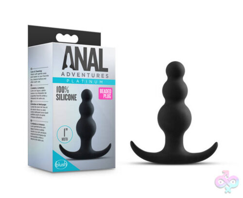 Blush Novelties Sex Toys - Anal Adventures Platinum - Beaded Plug - Black