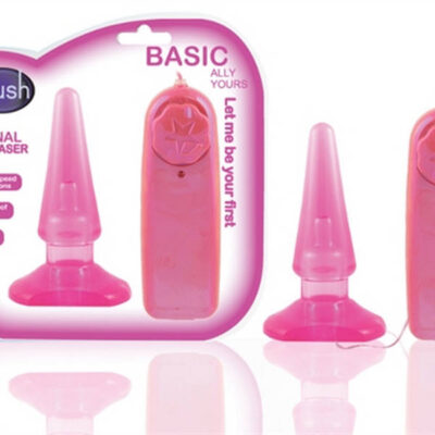 Anal Pleaser vibrating anal plug in blue by Blush Novelties — beginner-friendly with wired remote control