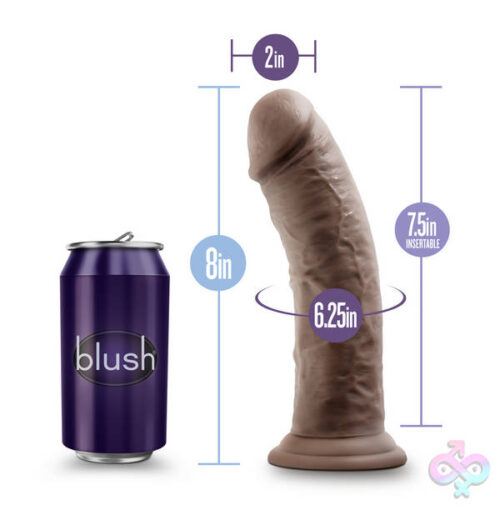 Blush Novelties Sex Toys - Au Naturel - 8 Inch Dildo With Suction Cup -  Chocolate