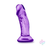 Blush Novelties Sex Toys - B Yours - Sweet n' Small 4 Inch Dildo With Suction Cup - Purple