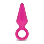 Candy Rimmer Medium Fuchsia tapered anal plug by Blush with ring retrieval base