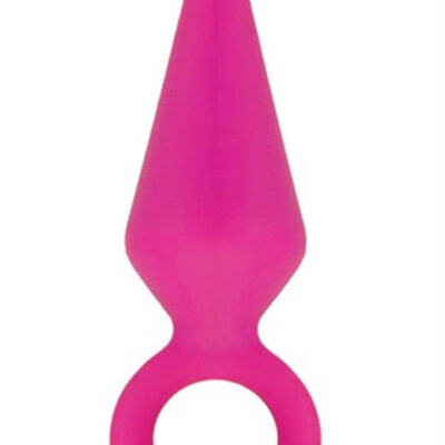 Candy Rimmer Medium Fuchsia tapered anal plug by Blush with ring retrieval base