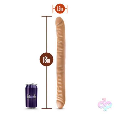 Dr Skin 18 Inch Double Dildo in Beige by Blush — realistic double-ended dildo for couples