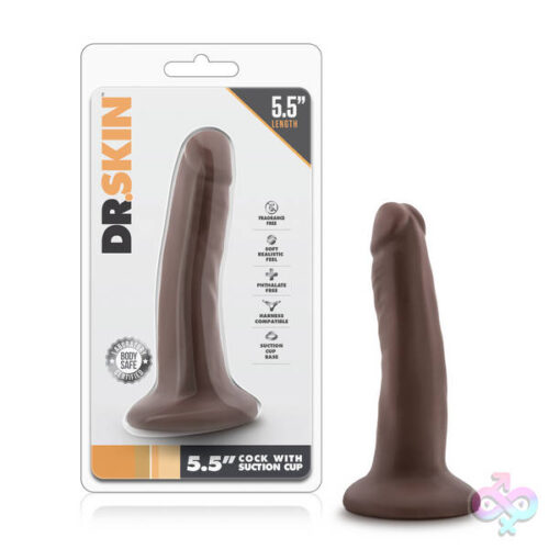 Blush Novelties Sex Toys - Dr. Skin - 5.5 Inch Cock With Suction Cup - Chocolate